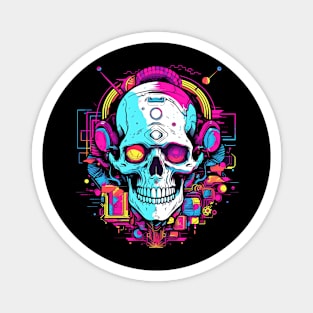 Psychedelic Abstract Skull Magnet